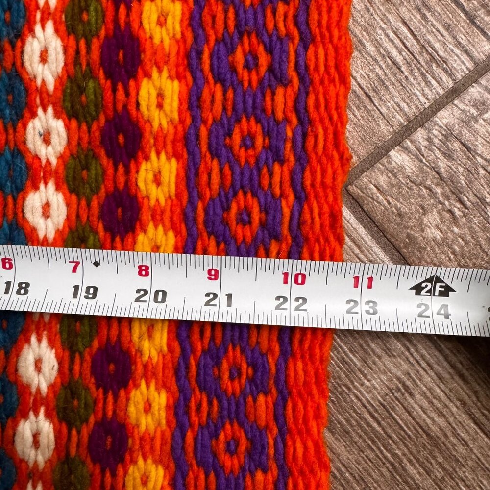 Handwoven Wool Blanket Throw End Bed‎ Colorful Scarf Fringed Edges Tribal Boho - Picture 7 of 7